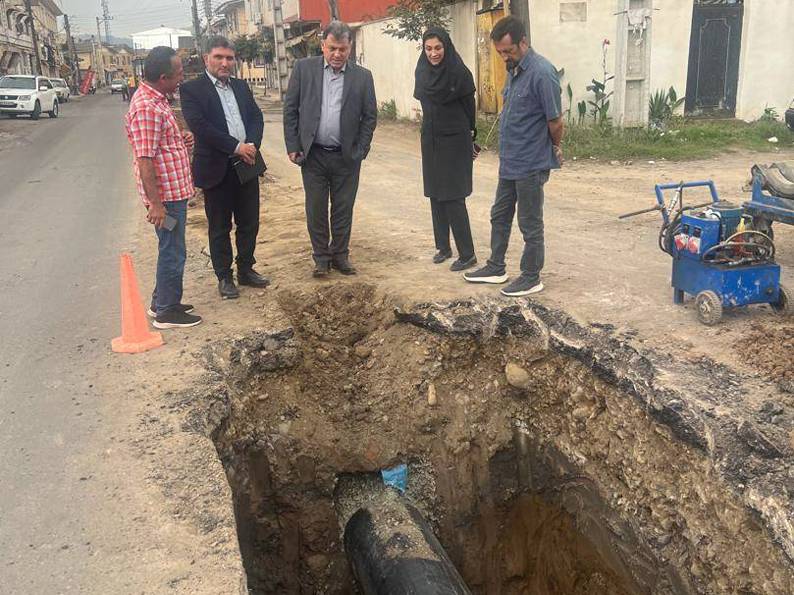 بازدید میدانی مدیرعامل شرکت آب و فاضلاب گیلان از پروژه رینگ دور شهر لنگرود