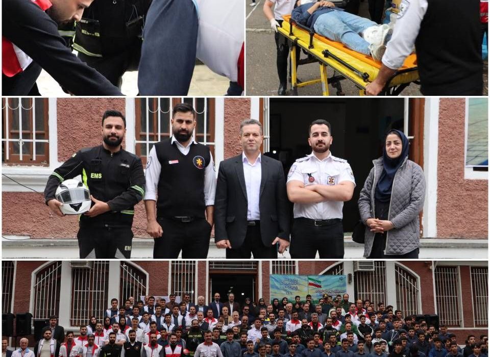 ضور فعال اورژانس ۱۱۵ گیلان در مانور پدافند غیرعامل رشت